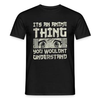 Disguise Anime Gamer Cute - Men's T-Shirt - black - Front - AI Model Male 178 light (178cm)