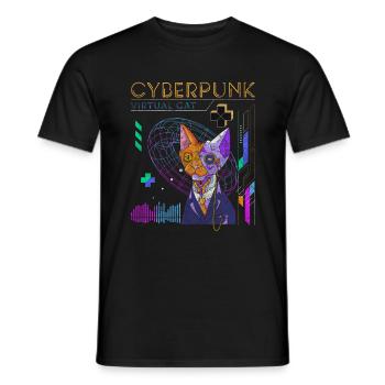 Futur, Fantasy, Néon - T-shirt homme - noir - Devant - AI Model Male 178 light (178cm)