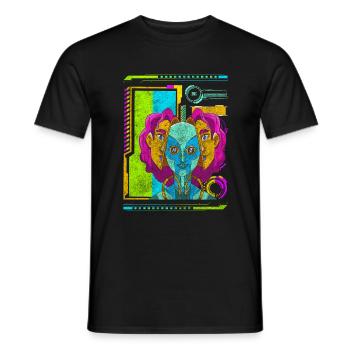 Zukunft Cosplay Neon Gamer - Männer T-Shirt - Schwarz - Vorne - AI Model Male 178 light (178cm)