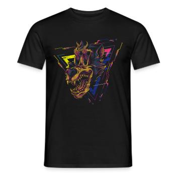 Cyberpunk Fantasy Synthwave Japanese - Men's T-Shirt - black - Front - AI Model Male 178 light (178cm)