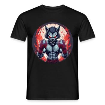 Gruseliges Halloween Party Kostüm Werwolf Boxen - Men's T-Shirt - black - Front - AI Model Male 178 light (178cm)