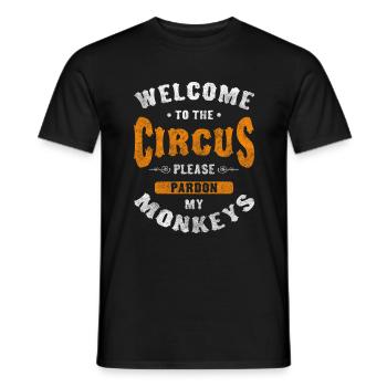 Circus Tent Fun Show Idiots - Men's T-Shirt - black - Front - AI Model Male 178 light (178cm)