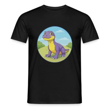 Komodo Dragon Cute Kawaii Cartoon Clipart Animal - Men's T-Shirt - black - Front - AI Model Male 178 light (178cm)