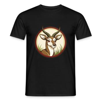 Impala Bunte Kawaii Cartoon Figur Clipart - Männer T-Shirt - Schwarz - Vorne - AI Model Male 178 light (178cm)