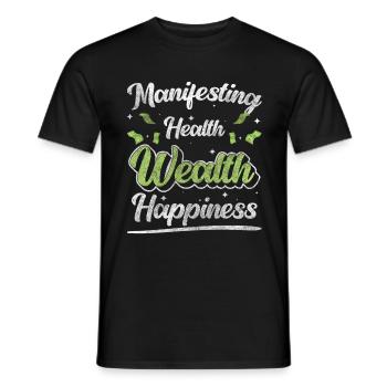 Geld Vermögen Glück - Männer T-Shirt - Schwarz - Vorne - AI Model Male 178 light (178cm)