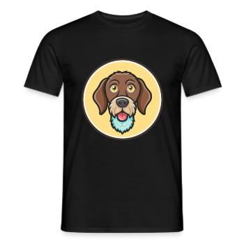Braque allemand à poil dur chien race dessin animé drôle - T-shirt homme - noir - Devant - AI Model Male 178 light (178cm)