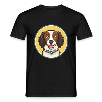 Stabyhoun Chien Race Dessin animé Kawaii Clipart Animal - T-shirt homme - noir - Devant - AI Model Male 178 light (178cm)