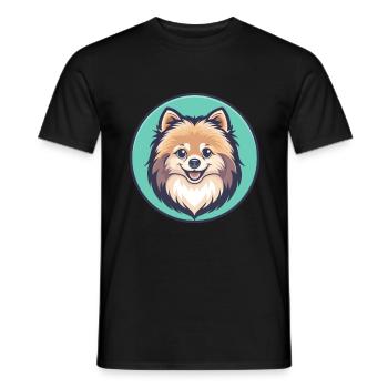 Pommersche Deutsche Spitz Hunderasse Karikatur Kawaii - Männer T-Shirt - Schwarz - Vorne - AI Model Male 178 light (178cm)