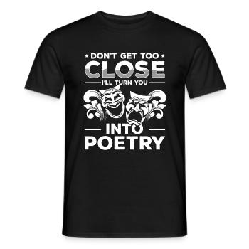 Poetry Typewriter - Men's T-Shirt - black - Front - AI Model Male 178 light (178cm)