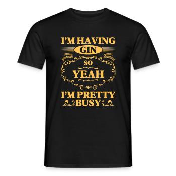 Gin Party Drink Birthday - Men's T-Shirt - black - Front - AI Model Male 178 light (178cm)