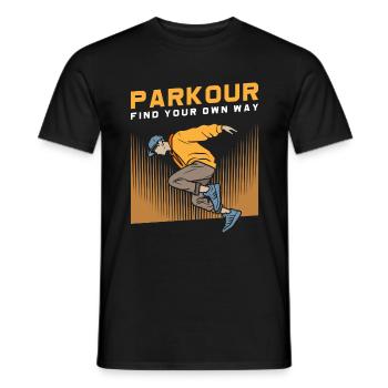 Parkour Rolle Extremsport Sprung - Männer T-Shirt - Schwarz - Vorne - AI Model Male 178 light (178cm)