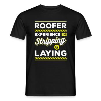 Roofer Roof Job - Men's T-Shirt - black - Front - AI Model Male 178 light (178cm)