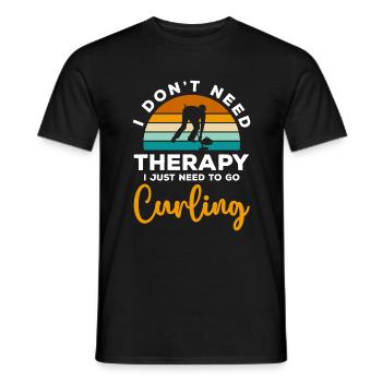 Sports Sports d’hiver Joueurs de curling - T-shirt homme - noir - Devant - AI Model Male 178 light (178cm)