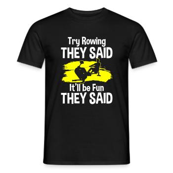 Rowing Machine Sports Water Sports - Men's T-Shirt - black - Front - AI Model Male 178 light (178cm)