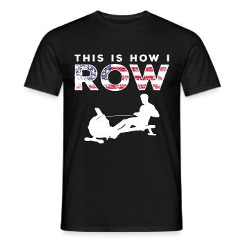 Rowing Machine Rower - Men's T-Shirt - black - Front - AI Model Male 178 light (178cm)