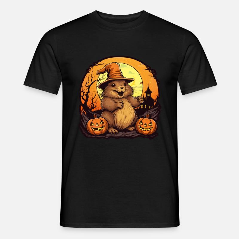 Halloween Capibara - Männer T-Shirt - Schwarz