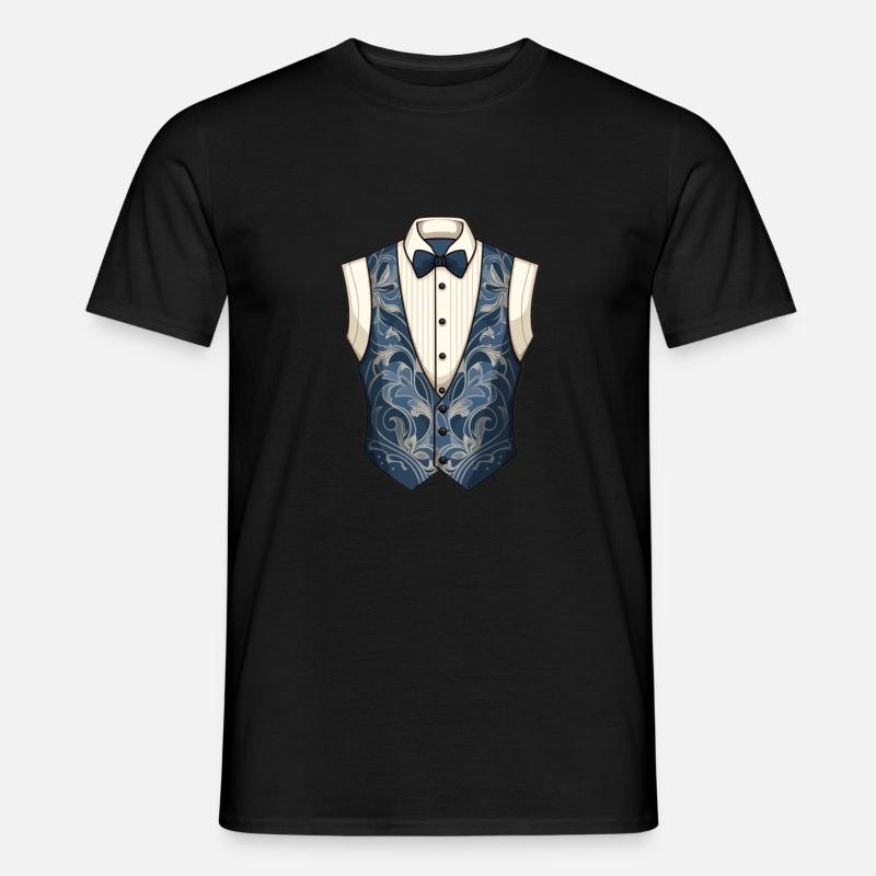 Anzug Ober Kellner Oper Weste - Männer T-Shirt - Schwarz