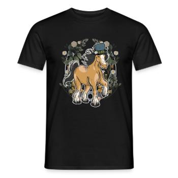 Gebirge Pferd Pferde Alpen Tirol Tiroler Hufeisen - Männer T-Shirt - Schwarz - Vorne - AI Model Male 178 light (178cm)