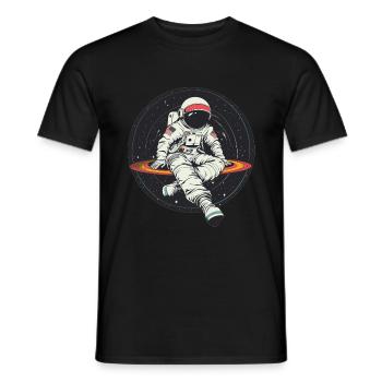 astronaute disque vinyle musique vinyle - T-shirt homme - noir - Devant - AI Model Male 178 light (178cm)