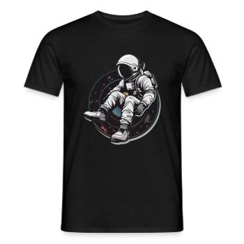 astronaute disque vinyle musique vinyle - T-shirt homme - noir - Devant - AI Model Male 178 light (178cm)