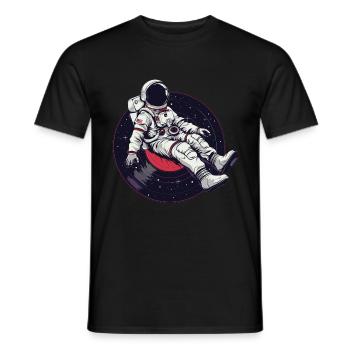 astronaute disque vinyle musique vinyle - T-shirt homme - noir - Devant - AI Model Male 178 light (178cm)
