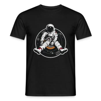 astronaute disque vinyle musique vinyle - T-shirt homme - noir - Devant - AI Model Male 178 light (178cm)