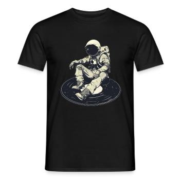 astronaute disque vinyle musique vinyle - T-shirt homme - noir - Devant - AI Model Male 178 light (178cm)
