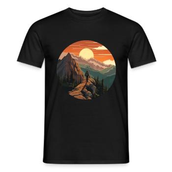 Randonnée Nature Vacances - T-shirt homme - noir - Devant - AI Model Male 178 light (178cm)