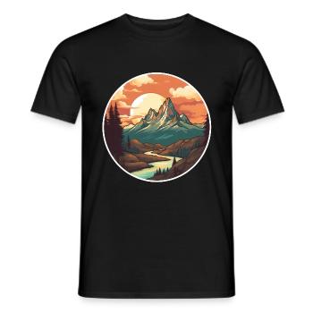Natur Wandern Landschaft - Männer T-Shirt - Schwarz - Vorne - AI Model Male 178 light (178cm)