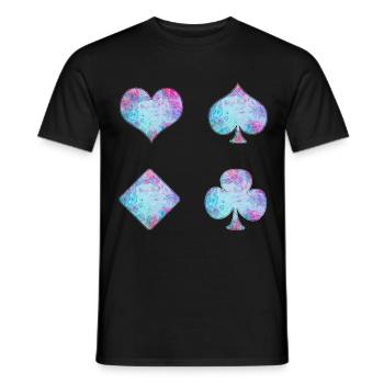 Cartes à jouer - T-shirt homme - noir - Devant - AI Model Male 178 light (178cm)