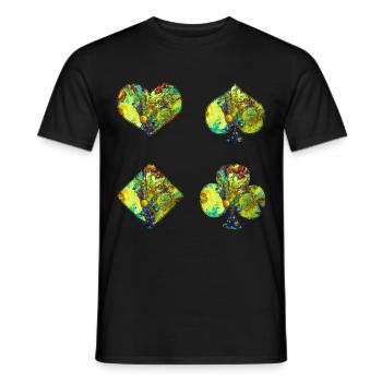 Cartes à jouer - T-shirt homme - noir - Devant - AI Model Male 178 light (178cm)