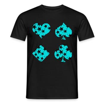 Spielkarten - Männer T-Shirt - Schwarz - Vorne - AI Model Male 178 light (178cm)