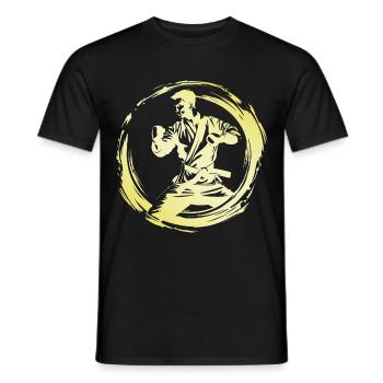 Karate Man - Men's T-Shirt - black - Front - AI Model Male 178 light (178cm)
