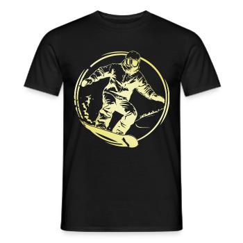 Snowboarding Man - Men's T-Shirt - black - Front - AI Model Male 178 light (178cm)