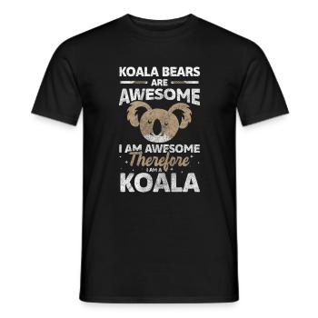 Koala Bear Forest Zoo Bien-être animal - T-shirt homme - noir - Devant - AI Model Male 178 light (178cm)