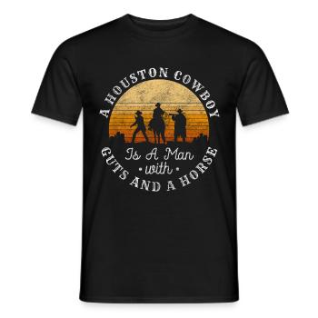 Cowboy Rider Costumé Fête - T-shirt homme - noir - Devant - AI Model Male 178 light (178cm)