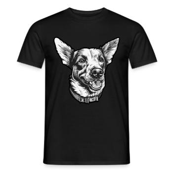 Dog walk four-legged friend - Men's T-Shirt - black - Front - AI Model Male 178 light (178cm)