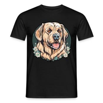 chien chien amoureux animal - T-shirt homme - noir - Devant - AI Model Male 178 light (178cm)