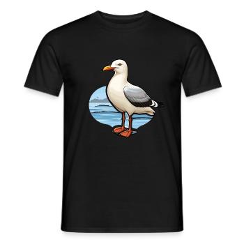 Seabird Seagull - Men's T-Shirt - black - Front - AI Model Male 178 light (178cm)