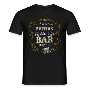 Bar hopping, ivre, anniversaire, discothèque - T-shirt homme - noir - Devant - AI Model Male 178 light (178cm)