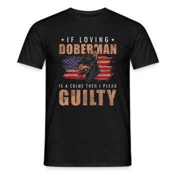 Dobermann Hundebesitzer Diensthund Hundeschule - Männer T-Shirt - Schwarz - Vorne - AI Model Male 178 light (178cm)