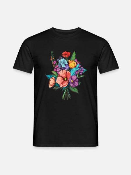 Bouquet Flowers Blossoms - Men's T-Shirt - black
