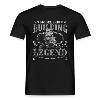 Ship Captain Seafaring Skipper - Men's T-Shirt - black - Front - AI Model Male 178 light (178cm)