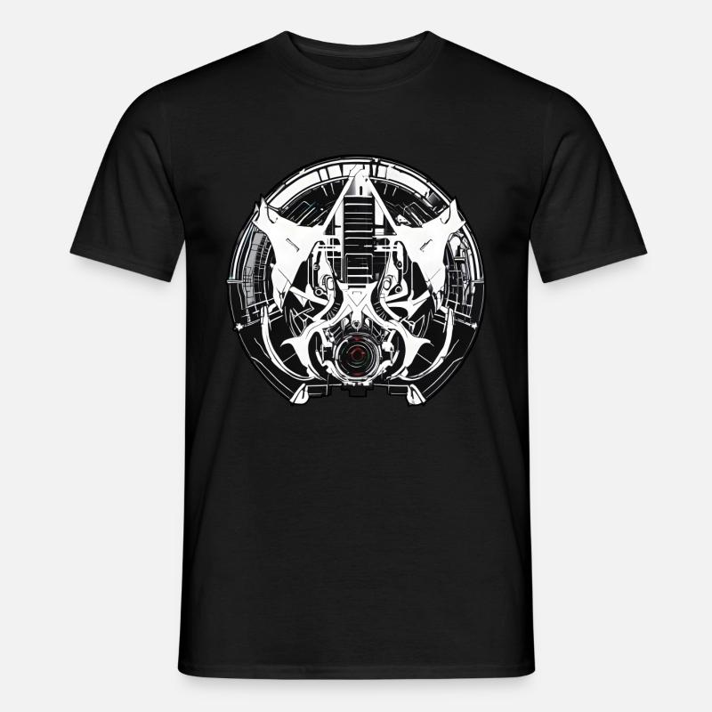 Techno Hardstyle Strahlen - Männer T-Shirt - Schwarz