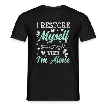 Introvert Geek Humor Single - Men's T-Shirt - black - Front - AI Model Male 178 light (178cm)