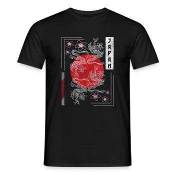 Asia Drawings Travel Nerd - Men's T-Shirt - black - Front - AI Model Male 178 light (178cm)