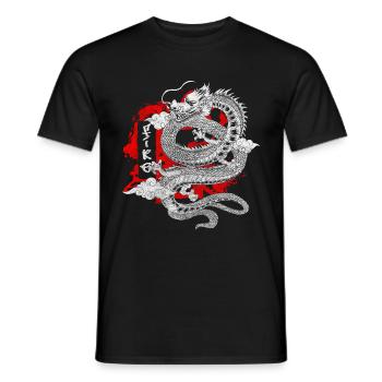 Orient Drawings Geek Aikido - Men's T-Shirt - black - Front - AI Model Male 178 light (178cm)