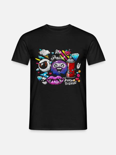Sprayer Bunt Neon - Männer T-Shirt - Schwarz