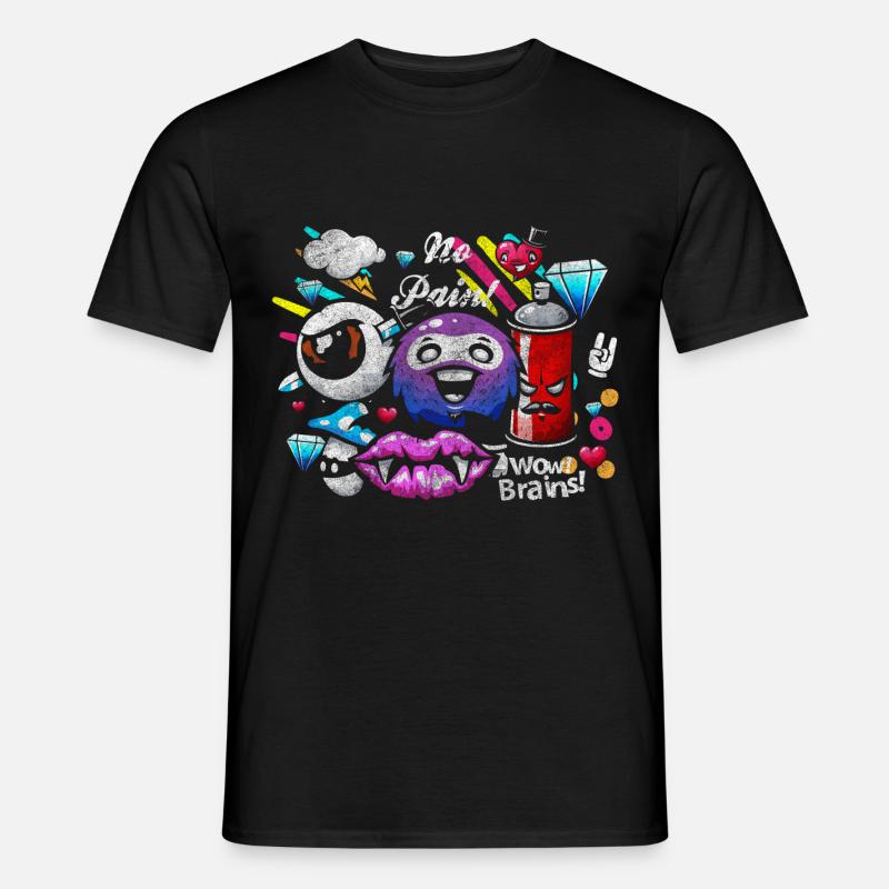 Sprayer Bunt Neon - Männer T-Shirt - Schwarz