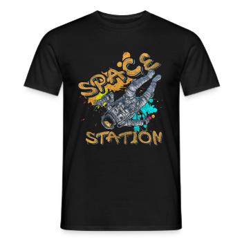 Bombe aérosol Street Art Street Accrocheur - T-shirt homme - noir - Devant - AI Model Male 178 light (178cm)